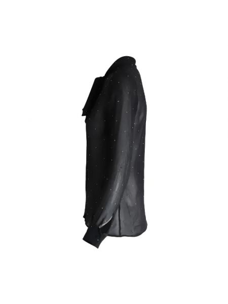 Jedwabny top retro Yves Saint Laurent Vintage czarny