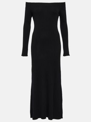 Midi haljina od kašmira Lisa Yang crna
