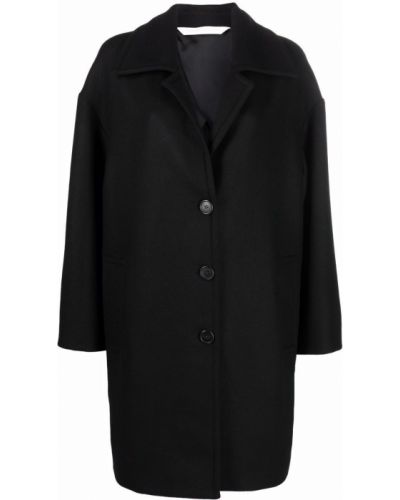 Oversize палто с принт Palm Angels черно