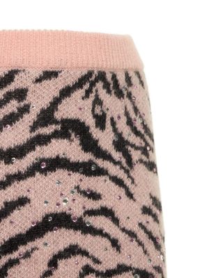 Fustă mini cu model zebră Alessandra Rich roz
