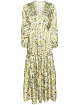 Satynowa sukienka midi z nadrukiem z wzorem paisley Sandro