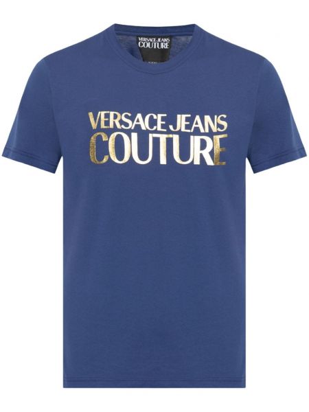 Baskılı tişört Versace Jeans Couture mavi