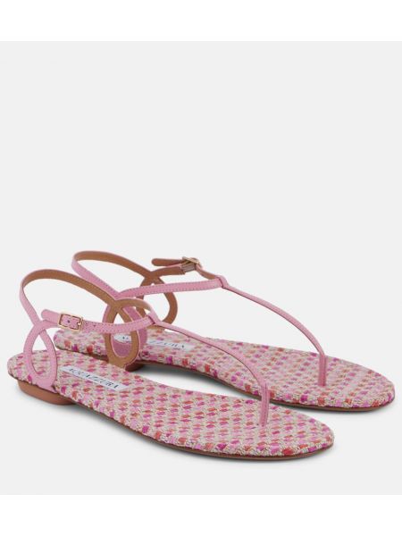 Läder string Aquazzura rosa