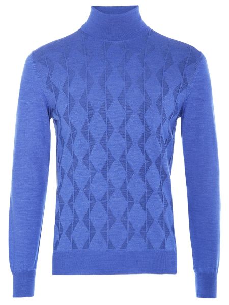 Шерстяная водолазка Bertolo Luxury Menswear синяя