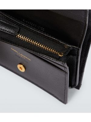 Kožená kožená peňaženka Saint Laurent zlatá