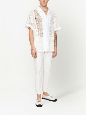 Nėriniuota marškiniai Dolce & Gabbana balta