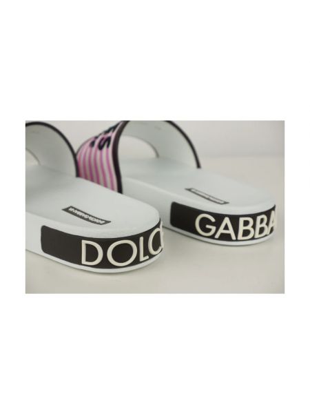 Sandalias de cuero sin tacón Dolce & Gabbana blanco