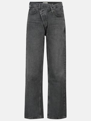 Straight leg jeans a vita alta Agolde grigio