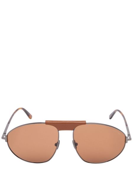 Oversize saulesbrilles Tom Ford melns