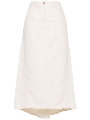 Ασύμμετρη φούστα τζιν Brunello Cucinelli λευκό