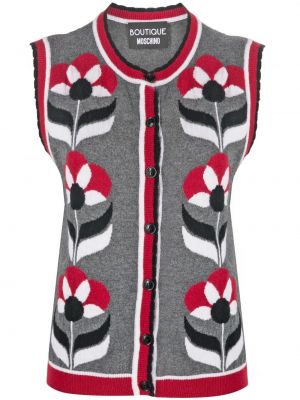 Strikket floral vest Boutique Moschino grå