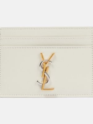 Kožená kožená peňaženka Saint Laurent biela