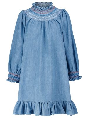 Bavlněné mini šaty Rixo modré
