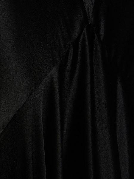 Satenska dolga obleka Nina Ricci črna