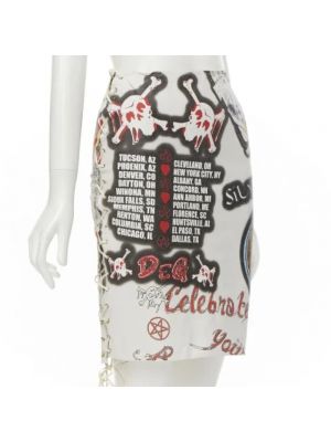 Falda de cuero Dolce & Gabbana Pre-owned blanco