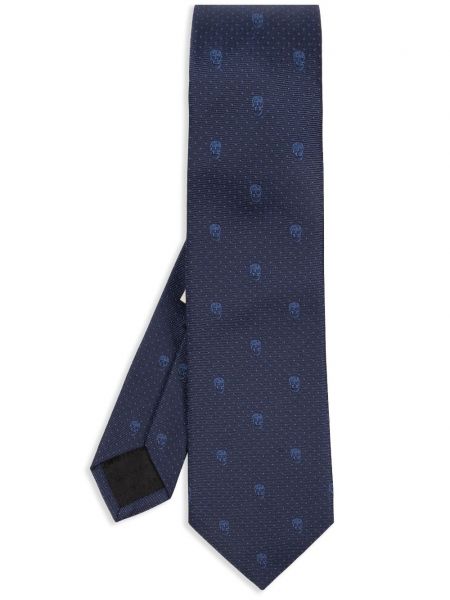 Žakárová kravata Alexander Mcqueen modrá