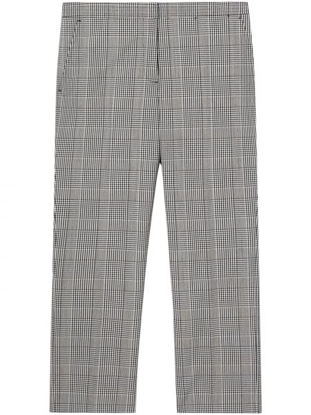 Ravne hlače s karirastim vzorcem Burberry siva