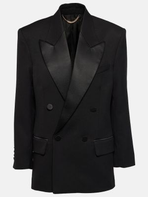Volnena ukrojena obleka Victoria Beckham črna