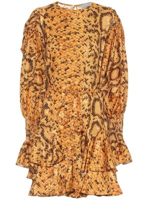 Mini šaty s potiskem z polyesteru Preen By Thornton Bregazzi - zlato