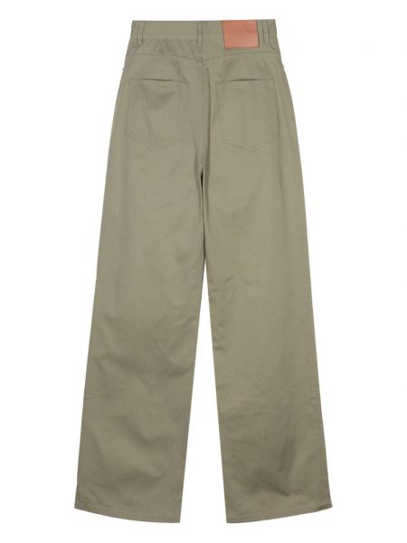 Pantalon taille haute en coton Loewe vert
