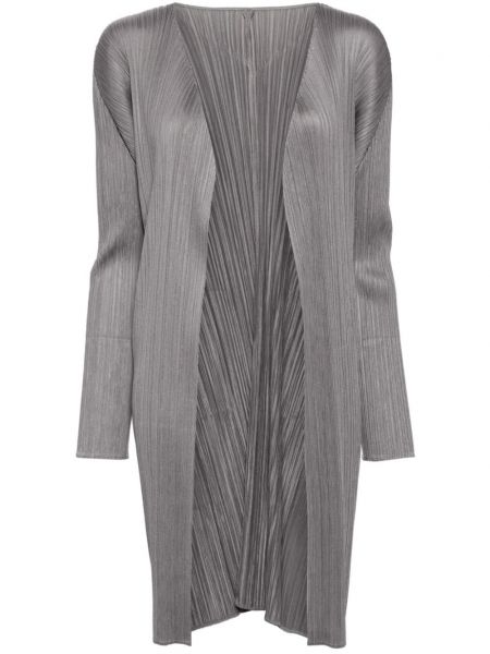 Pilili uzun ceket Pleats Please Issey Miyake gri