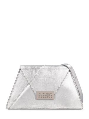 Usnjena torbica za čez ramo Mm6 Maison Margiela srebrna
