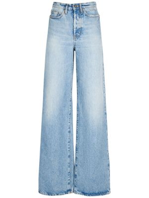 Voľné bavlnené džínsy Saint Laurent modrá