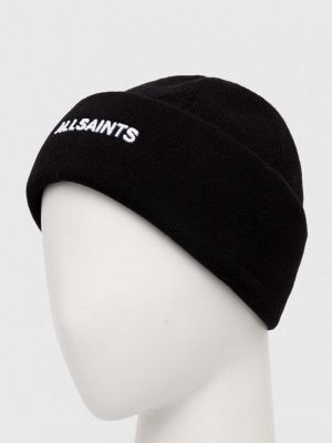 Dzianinowa czapka Allsaints czarna