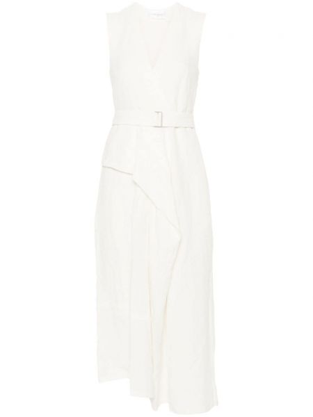 Λινή μάξι φόρεμα Christian Wijnants λευκό