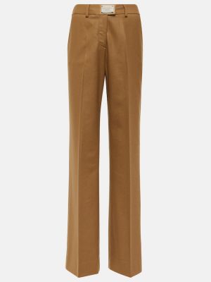 Spodnie z wysoką talią wełniane Dolce&gabbana brązowe