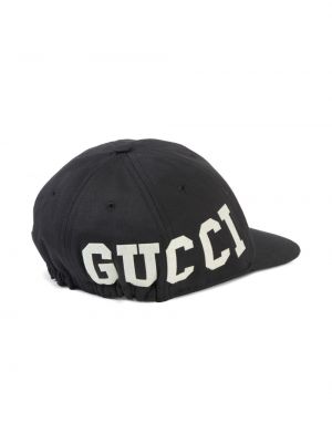 Raštuotas kepurė su snapeliu Gucci juoda