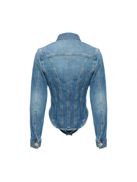Jeansjacke mit absatz mit niedrigem absatz Pinko blau