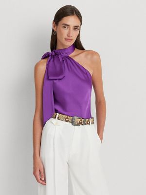 Blusa con lazo Lauren Ralph Lauren violeta