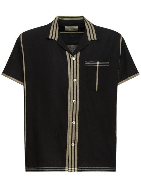 Pruhovaná bavlnená košeľa Harago čierna