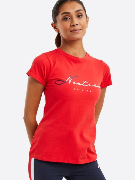 Приталенная футболка Nautica красная