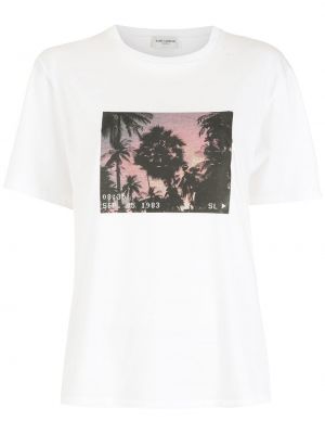 T-krekls ar apdruku Saint Laurent balts