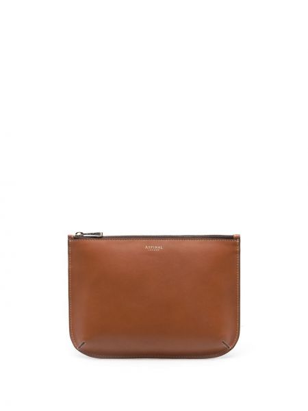 Pochette en cuir Aspinal Of London marron