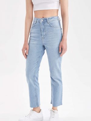 Priliehavé džínsy s rovným strihom s vysokým pásom Defacto