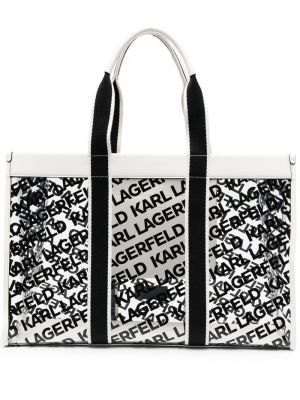 Прозрачни плажна чанта с принт Karl Lagerfeld