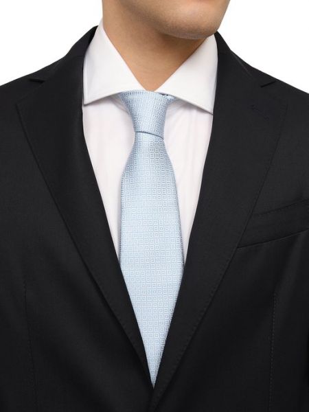 Шелковый галстук Kiton голубой
