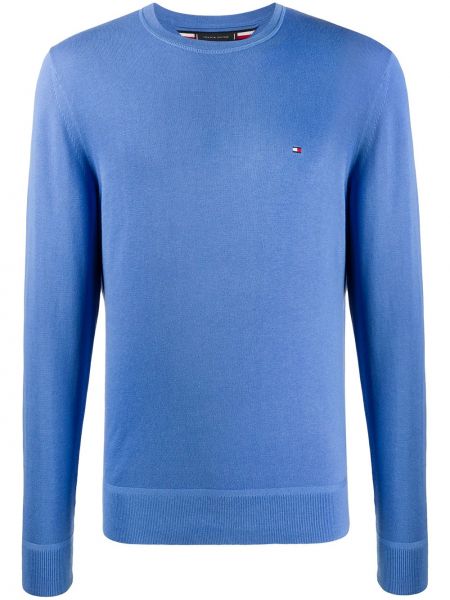 Jersey con bordado de tela jersey Tommy Hilfiger azul