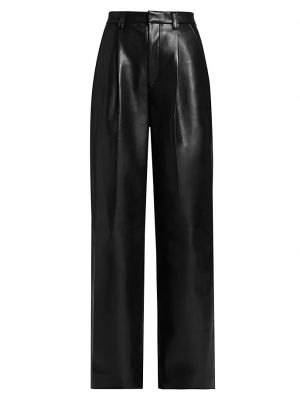 Кожаные брюки из искусственной кожи Anine Bing черные