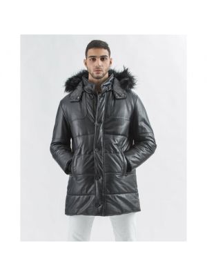 Кожаная куртка Gallotti зимняя, силуэт прямой, утепленная, ветрозащитная, карманы, быстросохнущая, подкладка, герметичные швы, отделка мехом, водонепроницаемая, внутренний карман, капюшон, съ