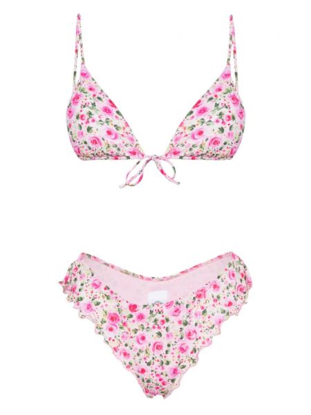 Baskılı çiçekli bikini Bikini Lovers pembe