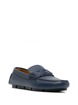 Slip-on nahast loafer-kingad Versace sinine
