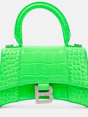 Kožená kabelka Balenciaga zelená