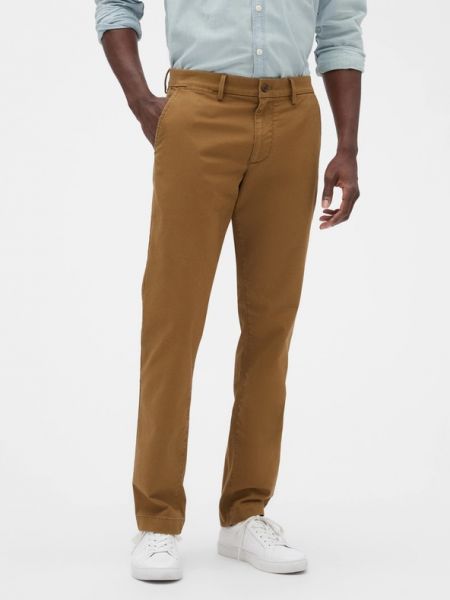 Spodnie slim fit Gap brązowe