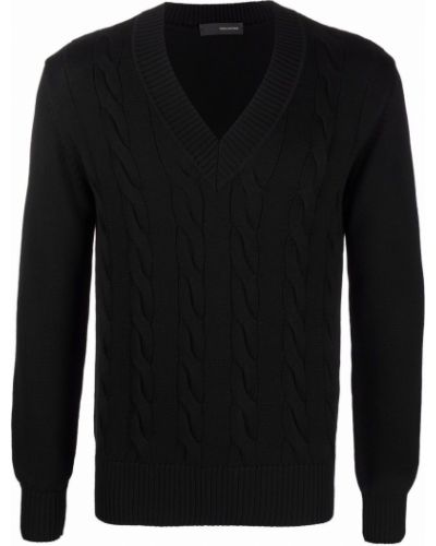Jersey con escote v de tela jersey Tagliatore negro