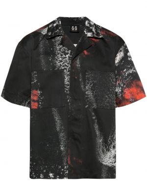 Памучна риза с принт с абстрактен десен 44 Label Group черно