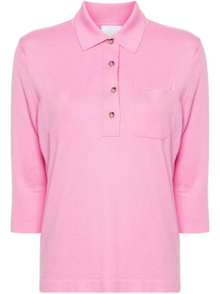 Плетена поло тениска Allude розово